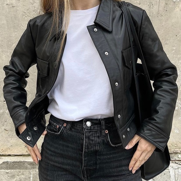 Zara genuine leather jacket moto style - Picture 3 of 14